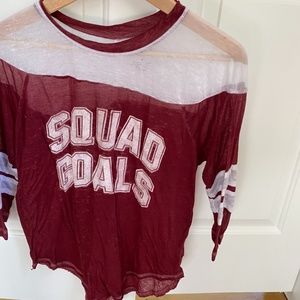 cute SQUAD GOALS 3/4 sleeve shirt